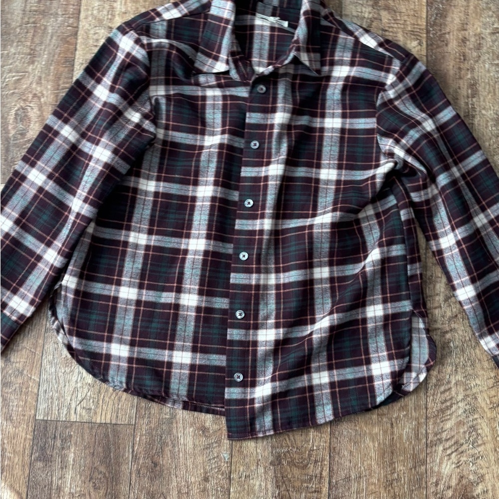 Copper Key Plaid Button Down Shirt - Burgundy and Green